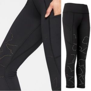 Athleta All In floral laser cut 7/8 leggings